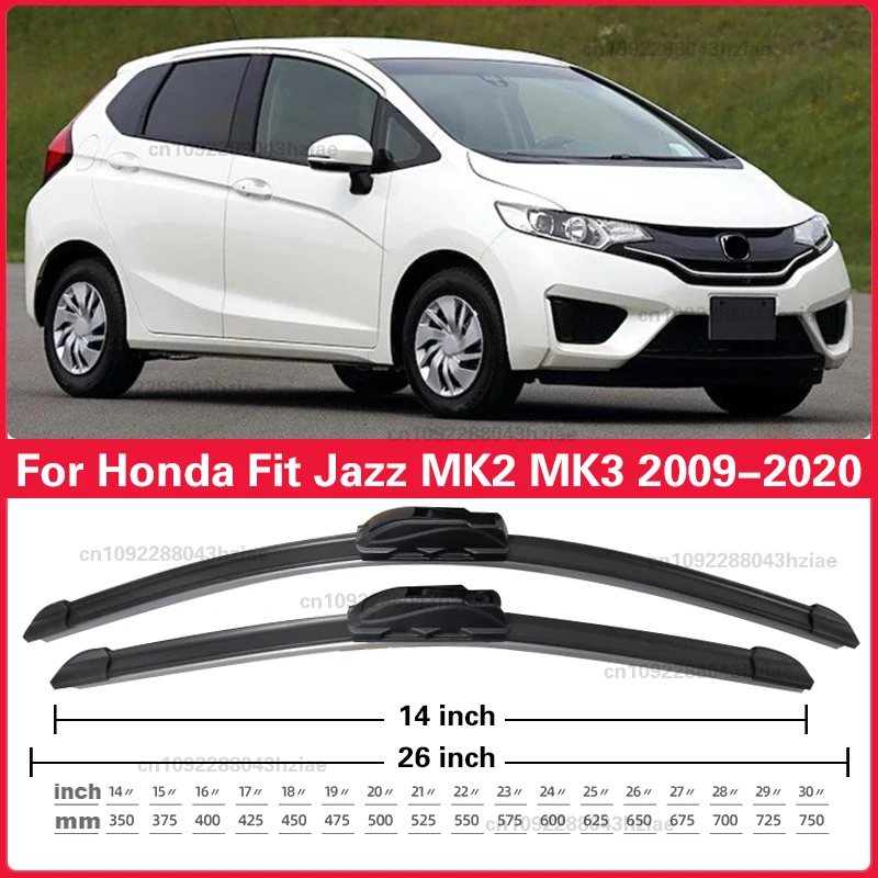 Комплект щеток переднего стеклоочистителя для Honda Fit Jazz MK2 MK3 2009-2020 лобовое стекло 26 "+ 14"