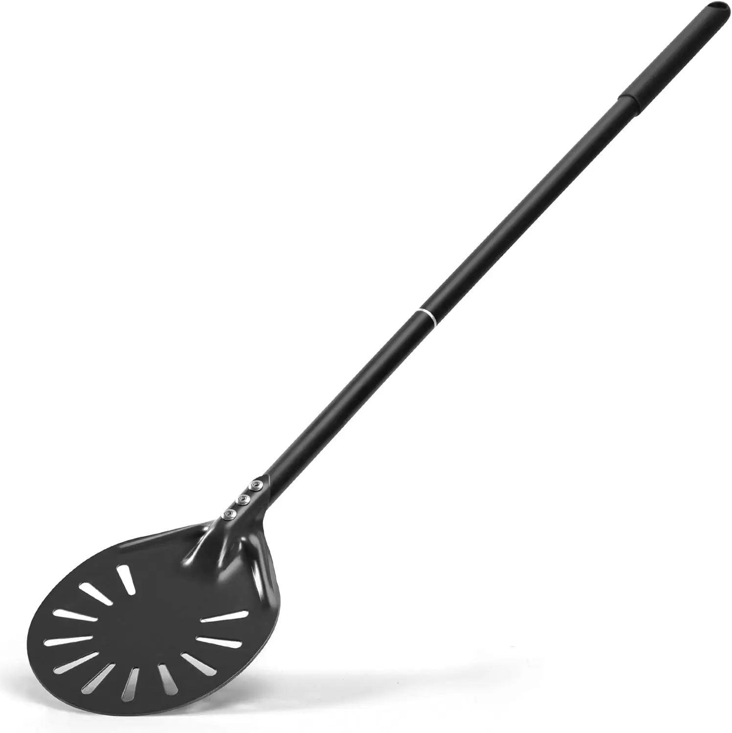 

Professional Long Round Pizza Tool Oversize Aluminum Metal Pizza Turning Peel Adjustable Removable Handle for Pastry Kitchen Use