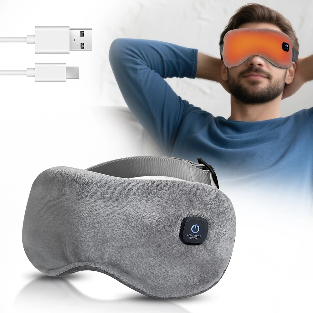 

Hot Compress Eye Mask Electric Heated Eye Sleeping Eyeshades for Relieve Eye Strain Dark Circles Smart Timing Sleeping Mask
