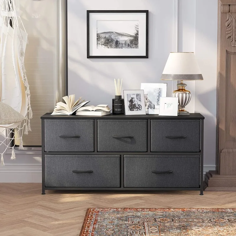 

Simple modern children's toy cabinet fabric drawer storage cabinet living room bedroom wrought iron bedside table 5