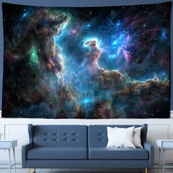 TAPIZ de galaxia y estrella para colgar en la pared, Cubierta de Nube de ensueño, arte bohemio Hippie, brujería, decoración de dormitorio