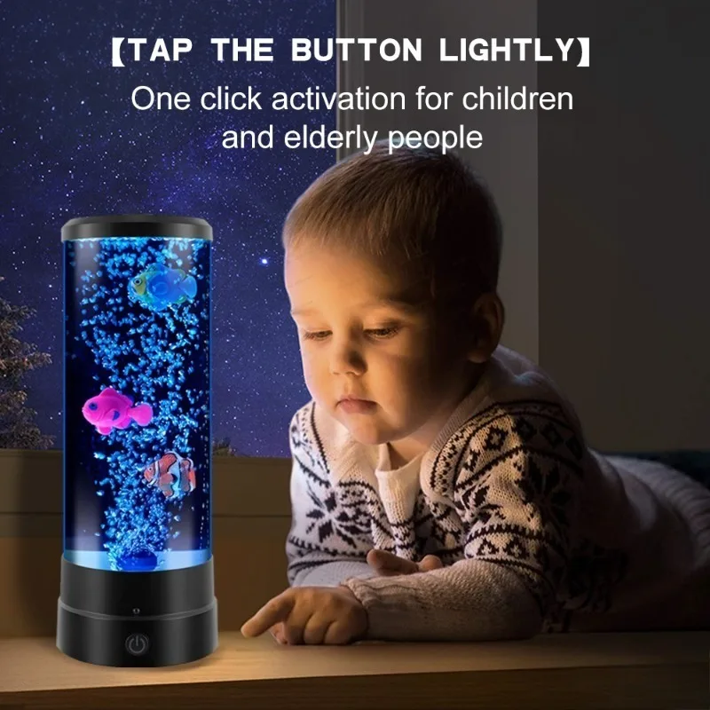 LED Night Light, Remote 17 Color DIY Bubble Fish Lamp,Ocean Mood Light Kids Bedroom Birthday Decor