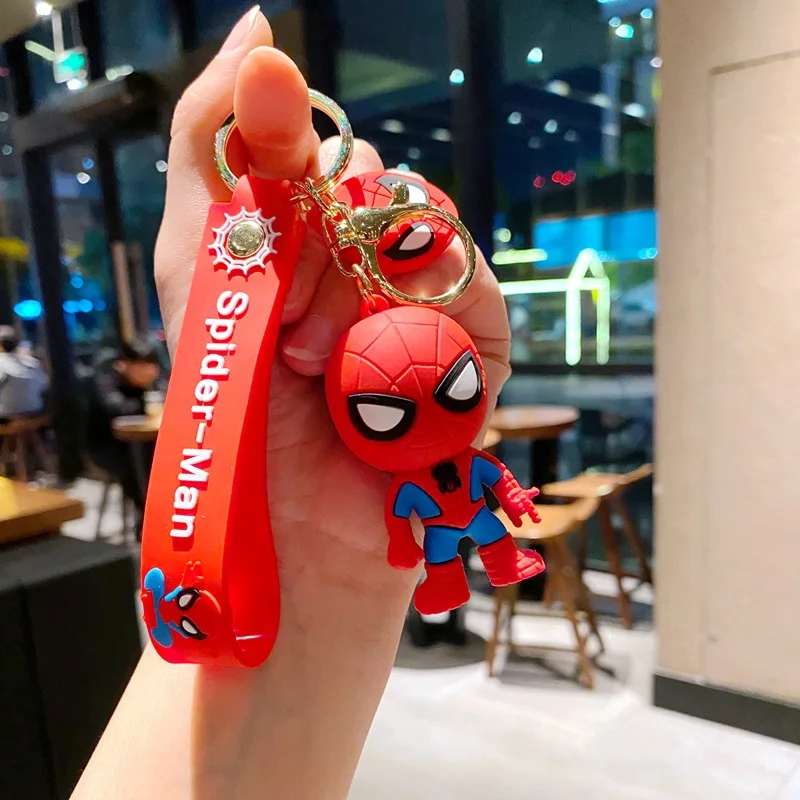 Classic SpiderMan Keychain Pendant Disney Marvel Amazing Inverted Silk Stereo Doll Car Hanging Decor Keychain Birthday Gift Toys - view 4