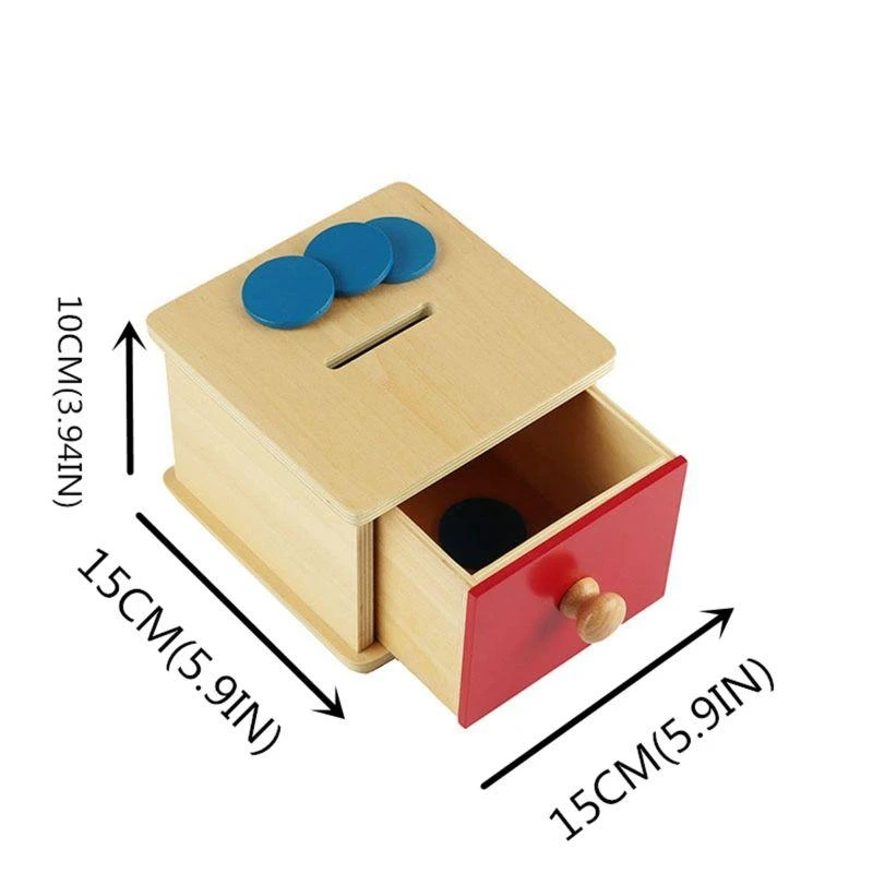 Caixa moedas para crianças, jogo banco, classificação cores, aprendizagem educacional, brinquedo classificação