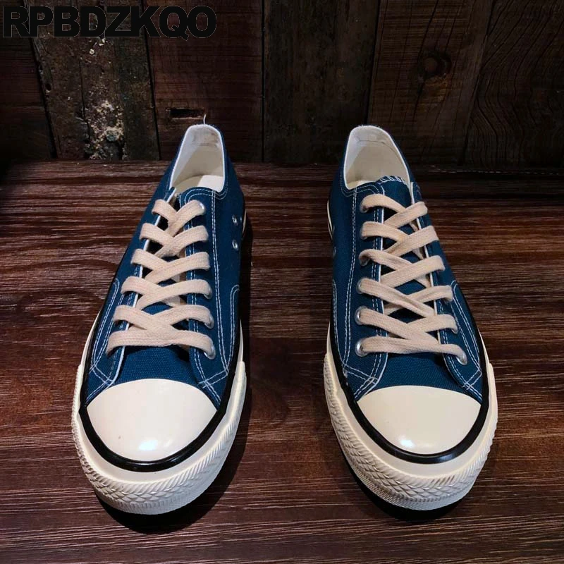 Athletic Sneakers Vulcanize Sport Canvas Men Candy Luxury Lace Up Japanese Shoes Trainers Round Toe Handmade Flats Rubber Sole