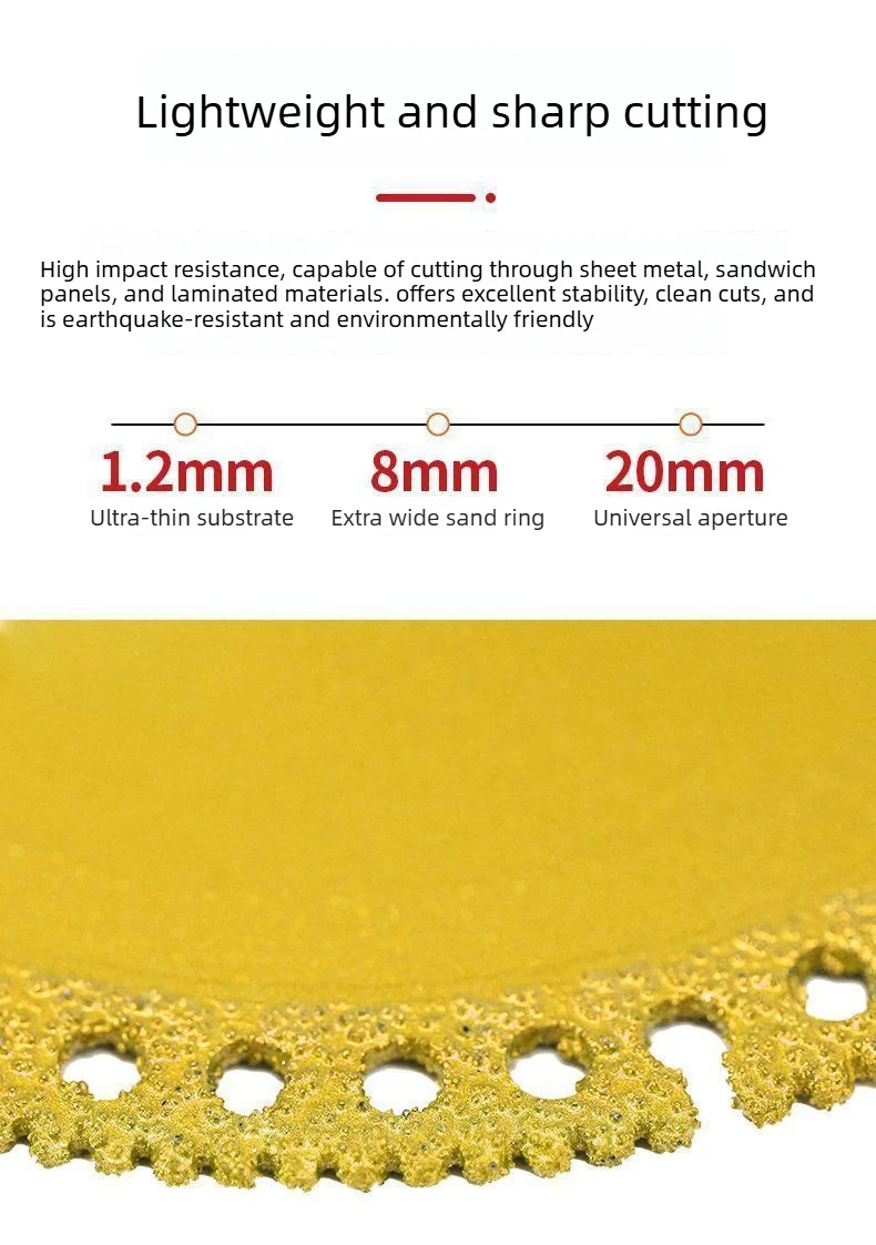 100 mm Diamant-Schneidrad, Mehrzweck-Schweißscheibe für Keramik, Stein, Metall, Winkelschleifer, hohe Härte, schnelles Schneidwerkzeug – Detail 8