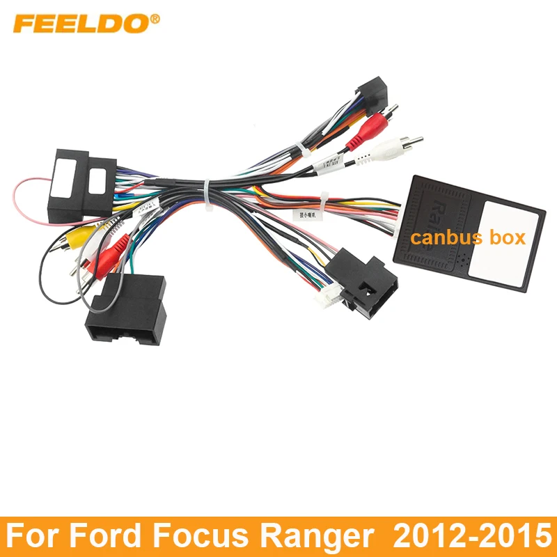 FEELDO Car Audio 16PIN Android Power Cable Adapter With Canbus Box For Ford Focus Ranger Audio Power Wiring Harness