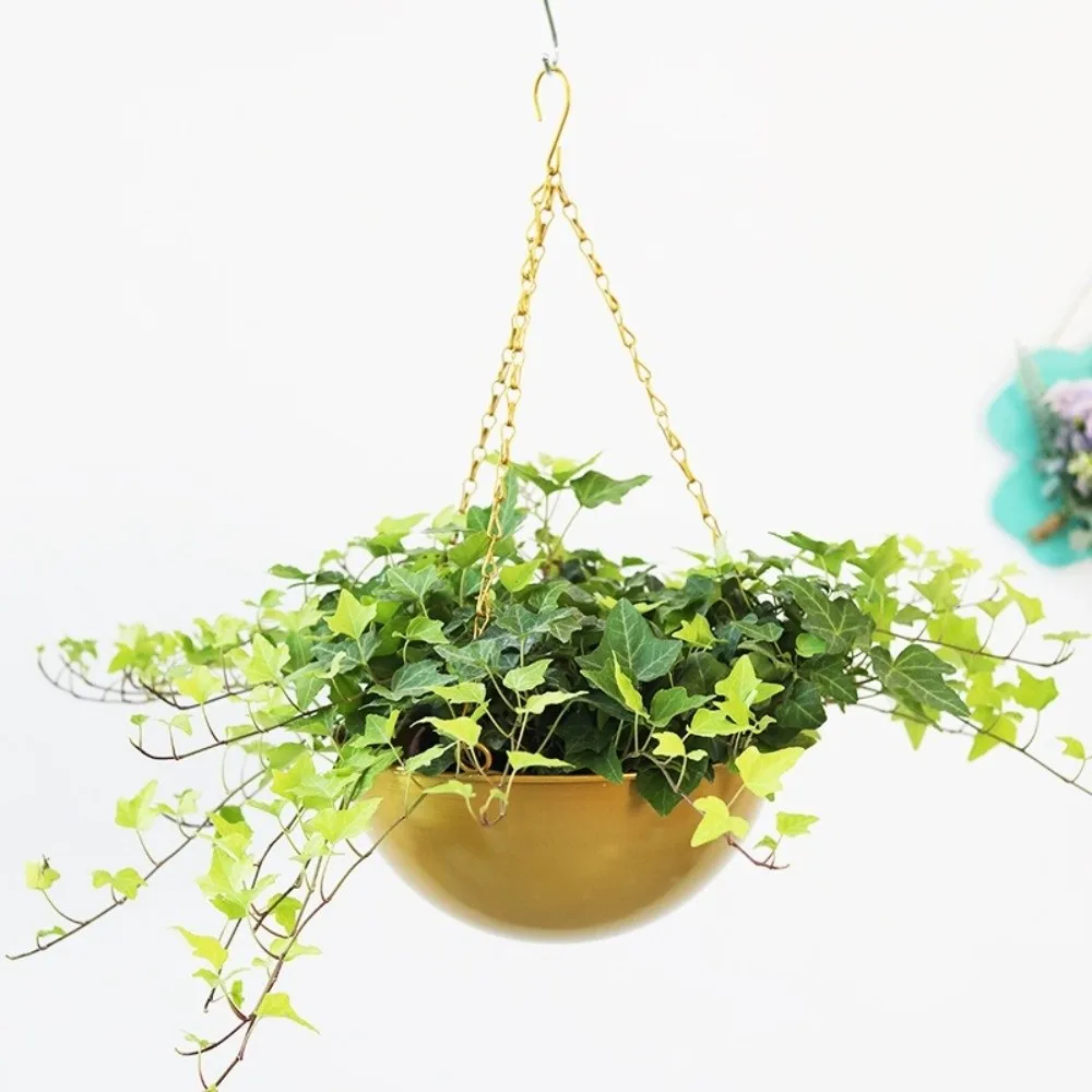 Simple Iron Plant Pot Hanging Bucket with Hook Plant Hanging Basket Hanging Flower Pot Home Decoration