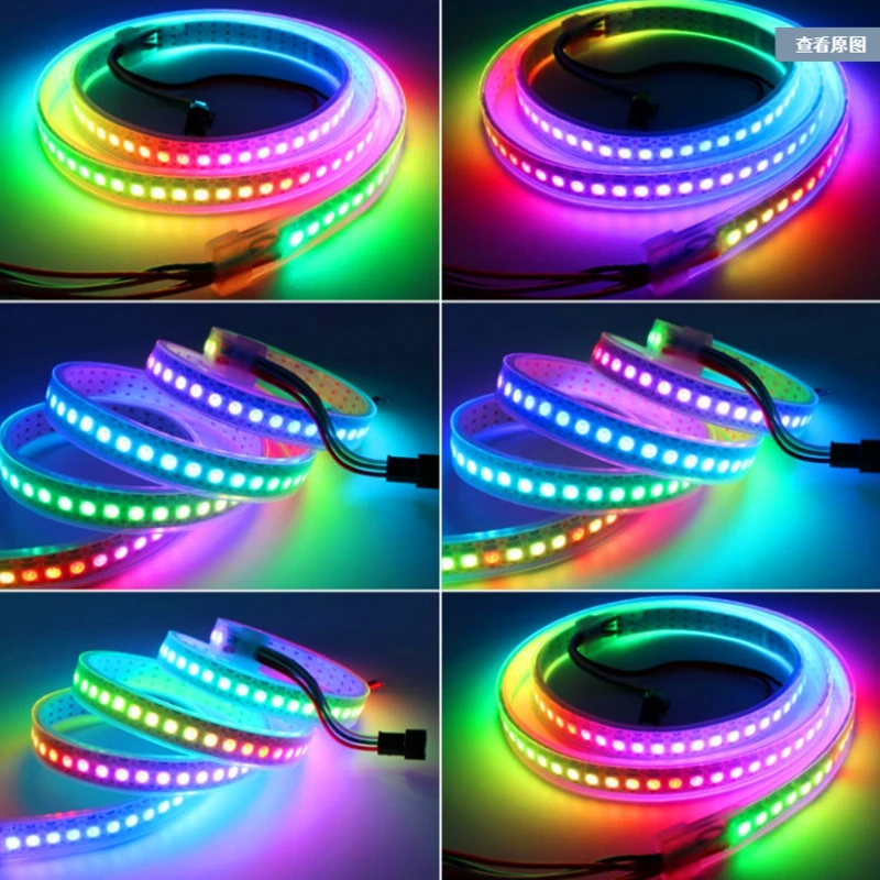 Taśma Led WS2812B z kontrolerem Bluetooth SP110E USB WS2812 30/60/144 pikseli/m RGB indywidualnie adresowalny zestaw oświetlenia LED DC5V