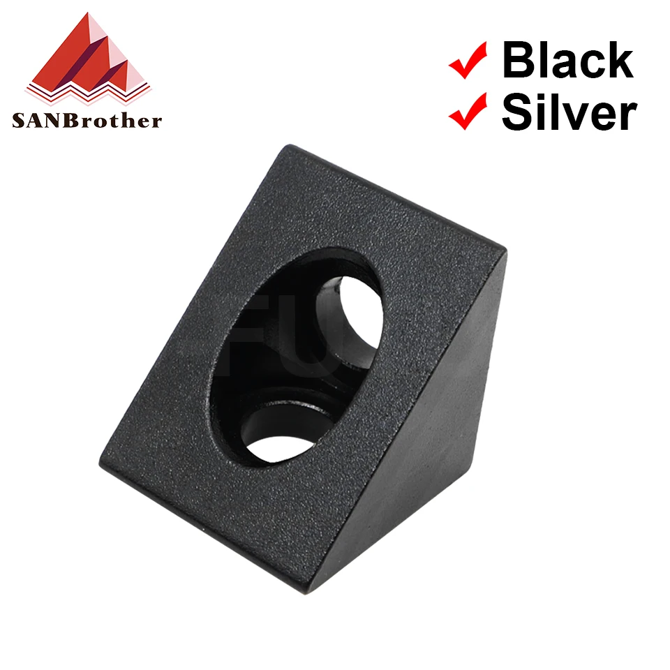 

1pcs V-slot Black Angle Corner Connector 90 Degree Angle Bracket For Opensource Cnc Mill 3d Printer Diy Parts