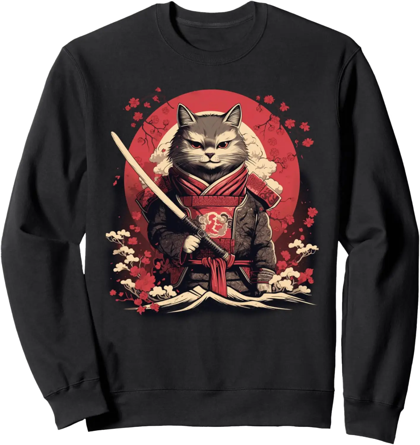 

Vintage Japanese Samurai Ninja Cat Tattoo Kawaii Sweatshirt