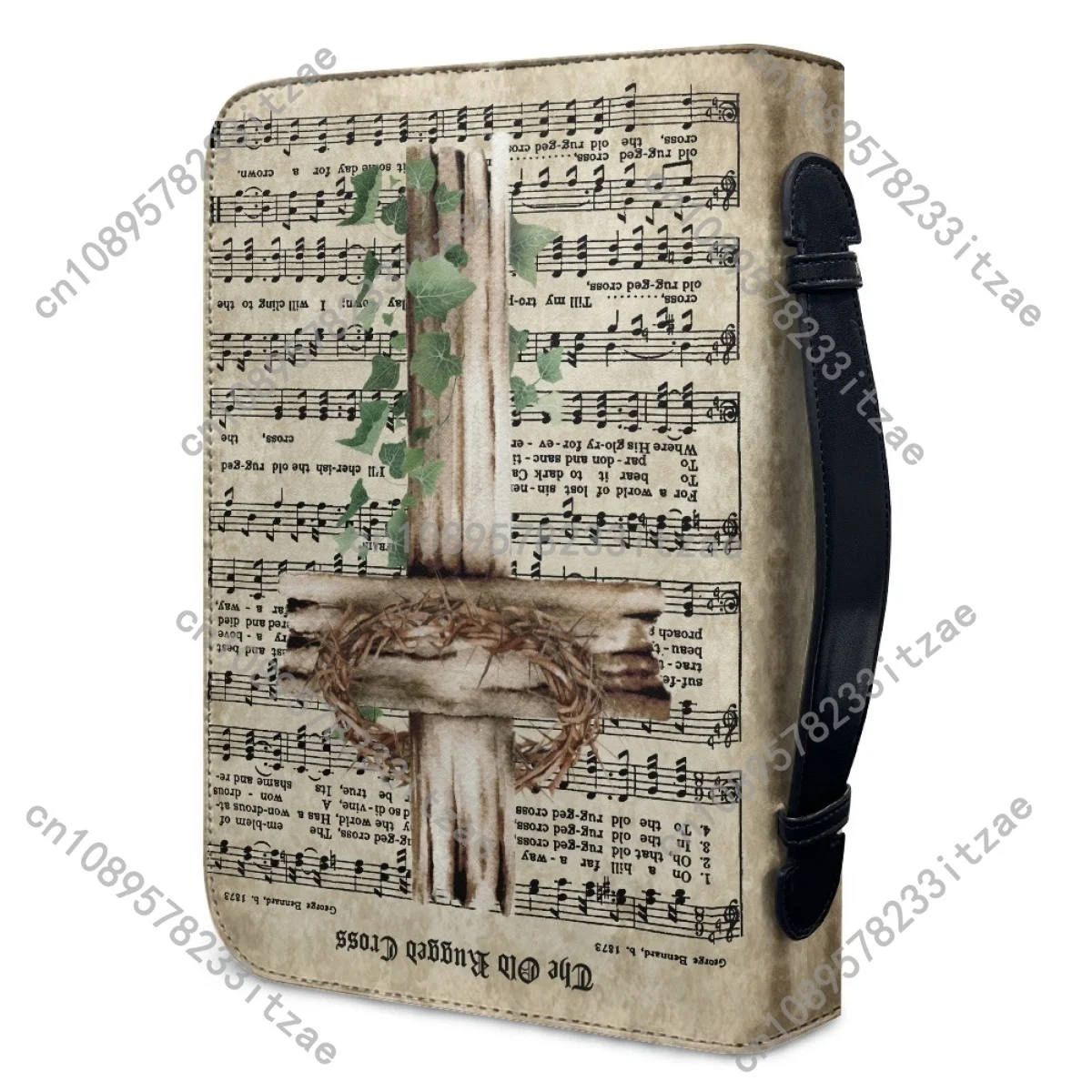 حقائب تخزين الكتاب المقدس النسائية العملية حقيبة يد جلدية PU سستة مقبض الكتاب المقدس حمل حقيبة مخصصة دراسة كتاب صناديق التخزين المقدسة #4