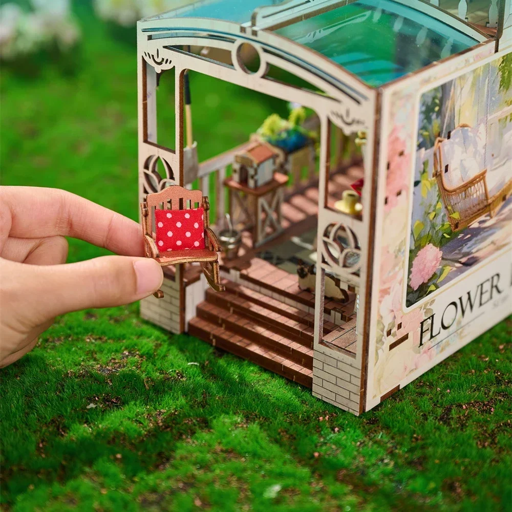 

Книжная полка Happy Moments, украшение для домашнего стола, современная деревянная книжная полка-уголок «сделай сам», миниатюрные наборы для взрослых, подарки ручной работы