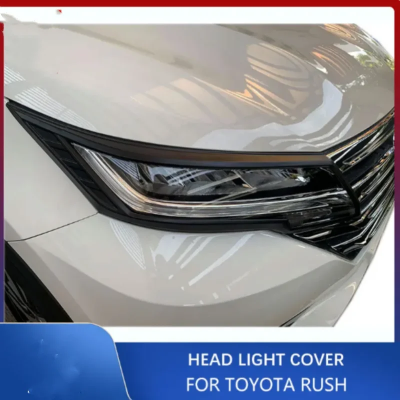 

Chrome ABS Head Lights Cover For Toyota Rush 2019 2020 2021 Car Exterior Parts Headlight Lamp Hood accessories