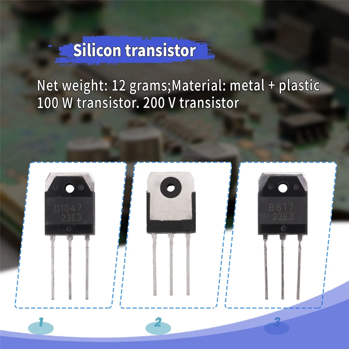 2 silicon transistor - D 1047 + B 817, 200 V, 12 A