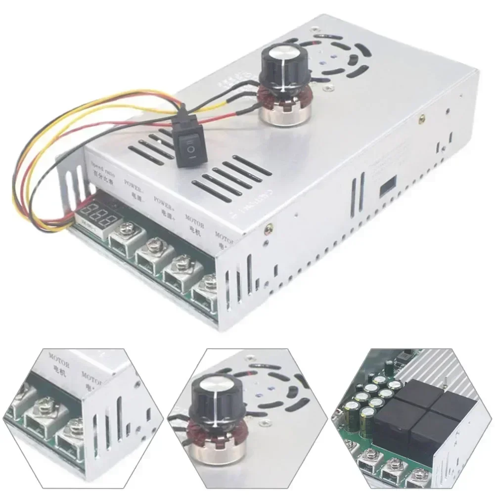 

200A Governor DC Motor Reducer PWM Controller High-Power Industrial Forward Reverse DC 12-48V Qudai 200A-S2 Linear Under Load
