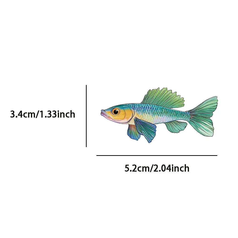 50PCS Creative PVC Personalized Fish Decorative Handbag Stickers DIY Notebook Hand Waterproof Stickers