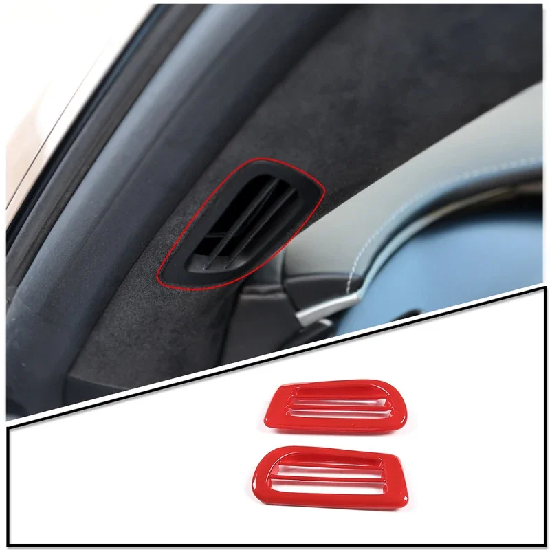 

Для 2014-19 для Chevrolet Corvette C7 Z06 ABS углеродное волокно Стайлинг автомобиля на стойке воздуховыпускного отверстия рамка наклейка декоративные аксессуары