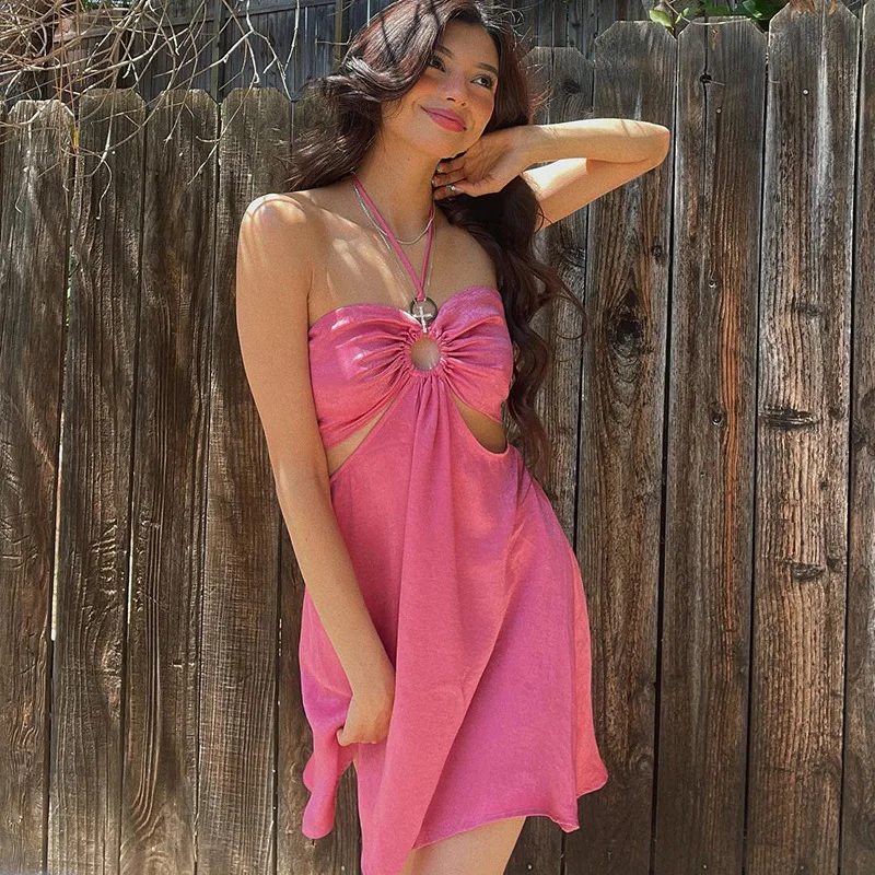 

Explosive New Neck Hanging Sexy Hollow Fashion Dress