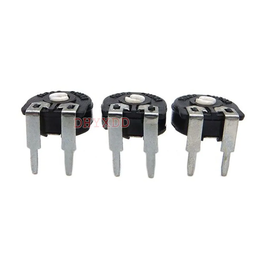 5pcs PT10 Adjustable Resistance Potentiometer 1K 2K 3K 5k 10k 20k 50k Horizontal Arrow Hole Potentiometer PIHER PT-10