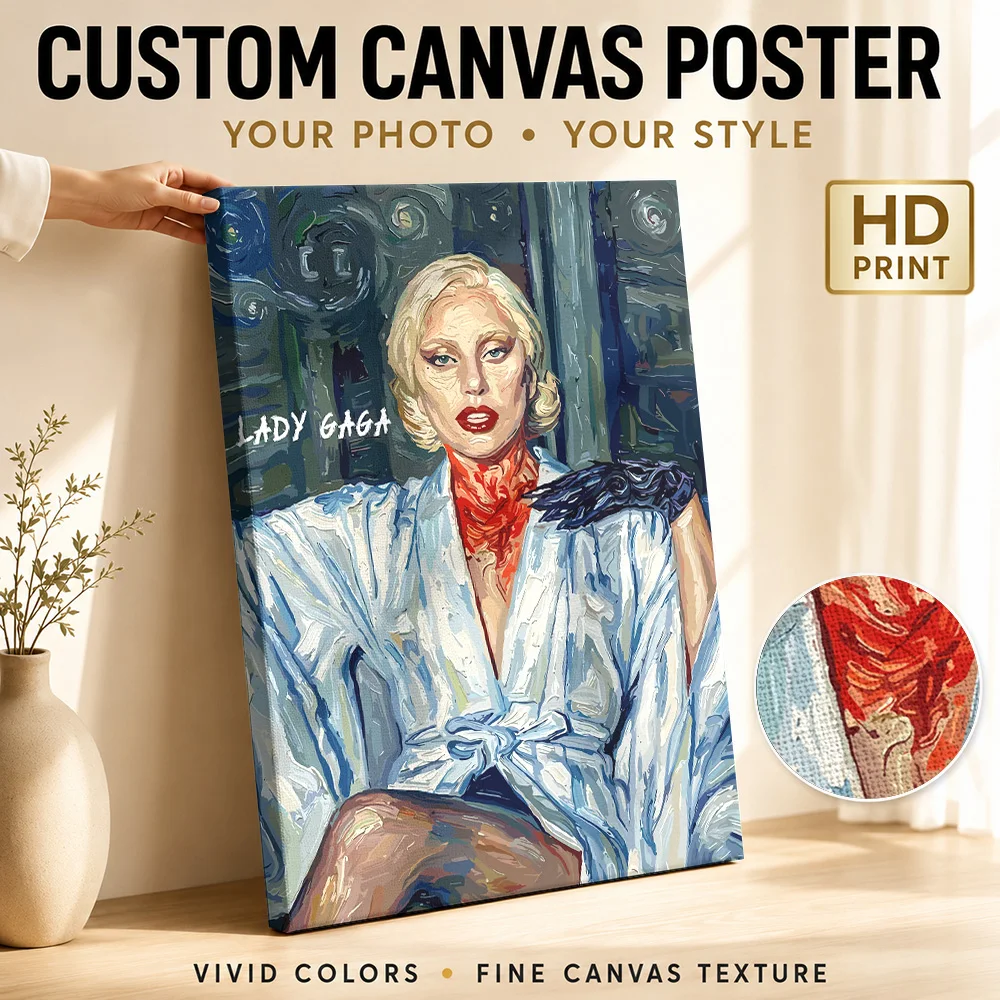 Lady Gaga Painting Canvas Poster Personalized Retro Music Wall Paintings Decoration for Bedroom Collectible Ready to Hang Gift