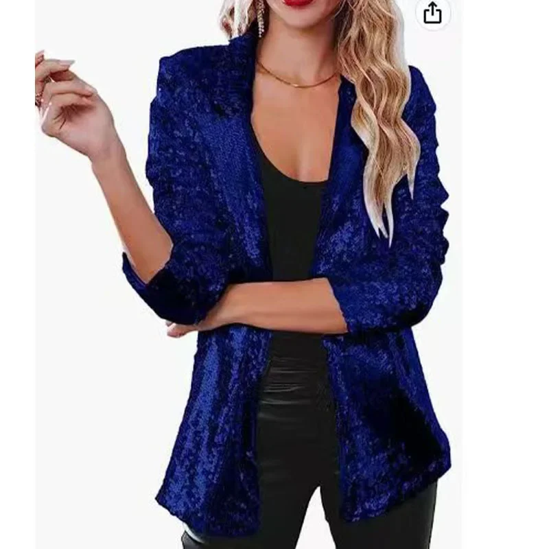 

Long Sleeves and Sequined Casual Suit Jacket for Women New Style Cardigan with Loose