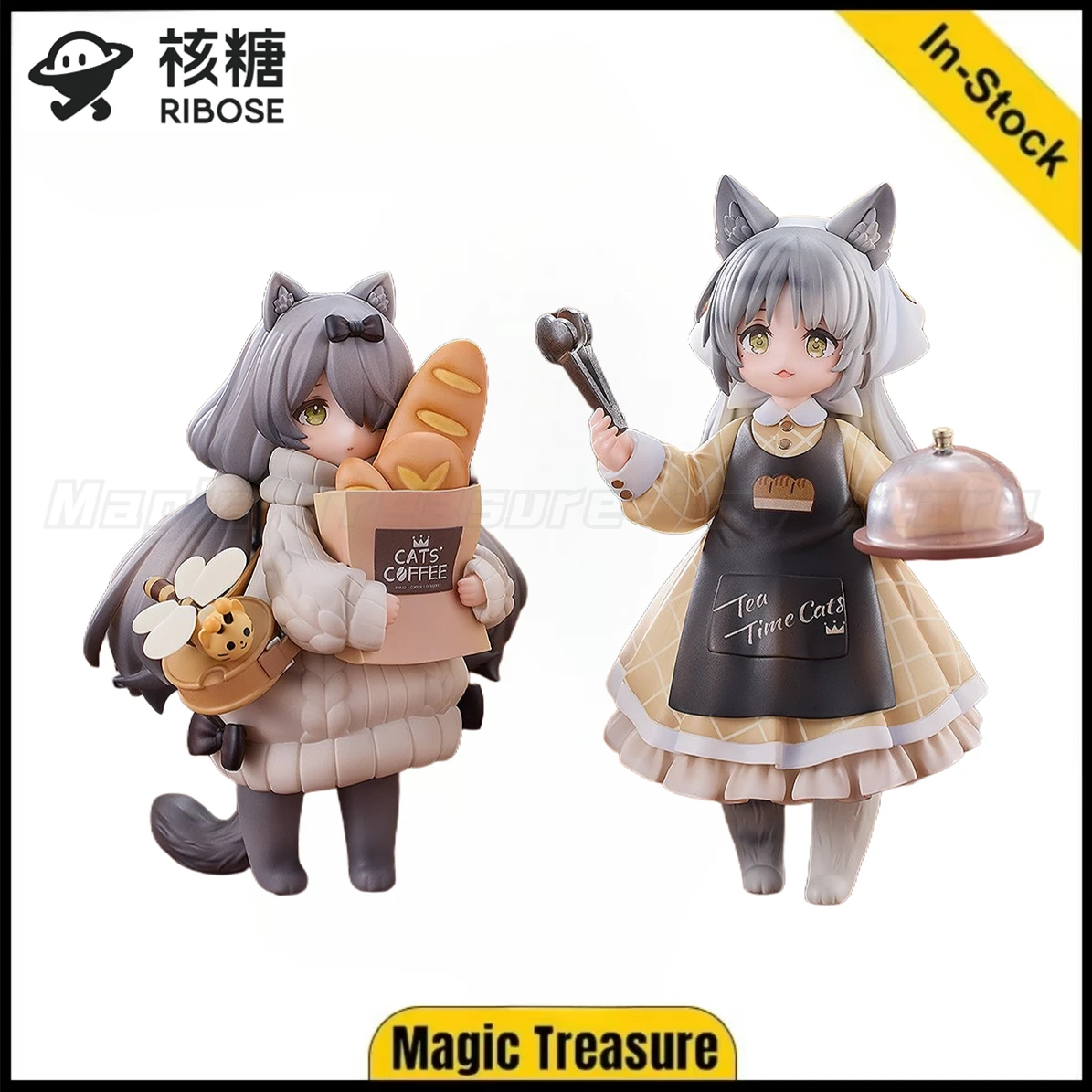 

【In Stock】Original RIBOSE DLC Meow Town Bakery Customer British Shorthair/Civet Cat Figure Toy Gift
