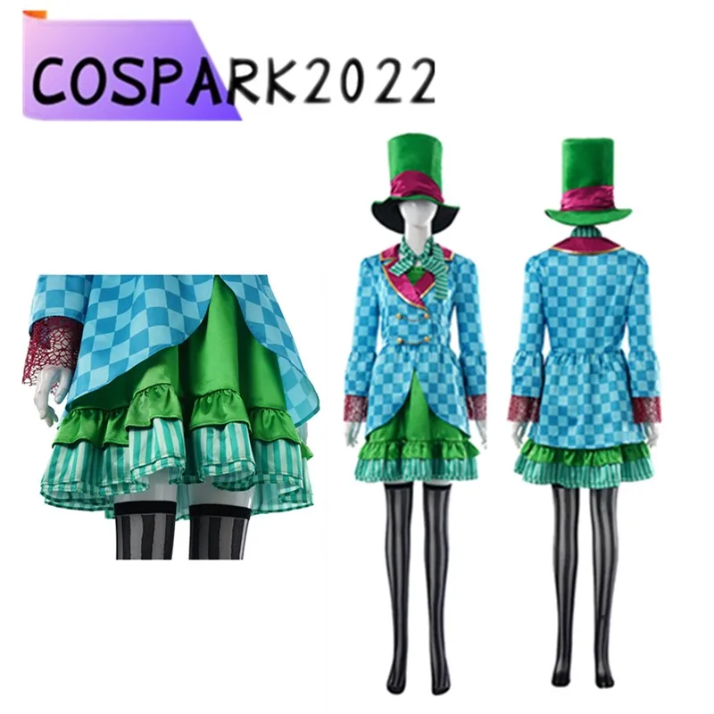 

Alice Cosplay Costume Cartoon Wonderland Fantasia Adult Women Dress Hat Headwear Scarf Outfits Halloween Carnival Party Suit