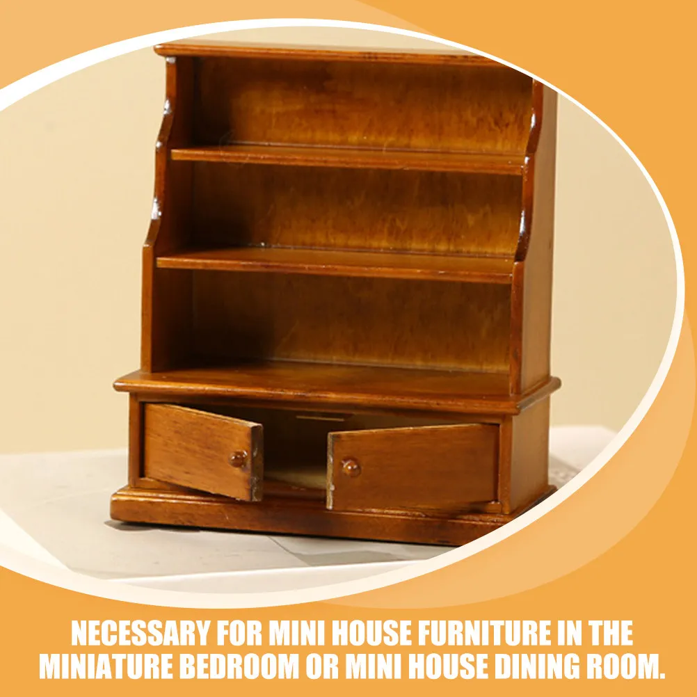 

Wooden Mini Bookshelf Detailed Realistic Texture Design for Micro House Furniture Decoration Living Room Or Kitchen Display