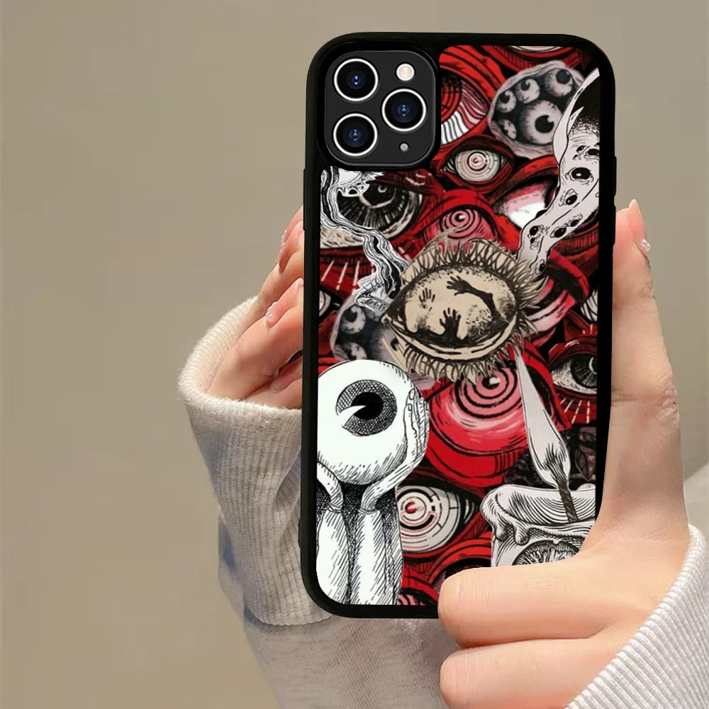 Scary Face Eyes Phone Case Silicone PC+TPU For Samsung S10 20 30 22 23 24 Plus Lite Ultra Cover