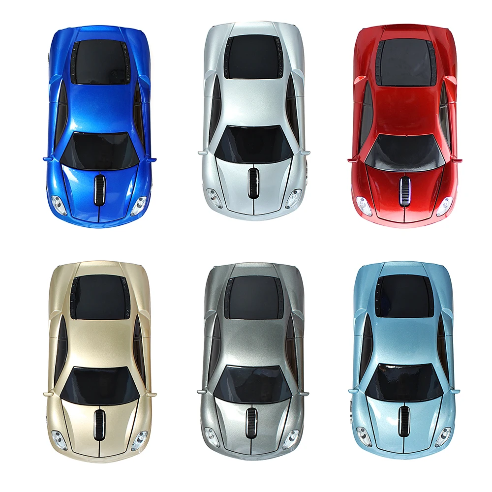 Mini 2.4G Wireless Car Mouse Ergonomic Gaming Optical USB Mice With Blue Light Car Shaped 3D Mouse For Laptop Computer Kid Gift