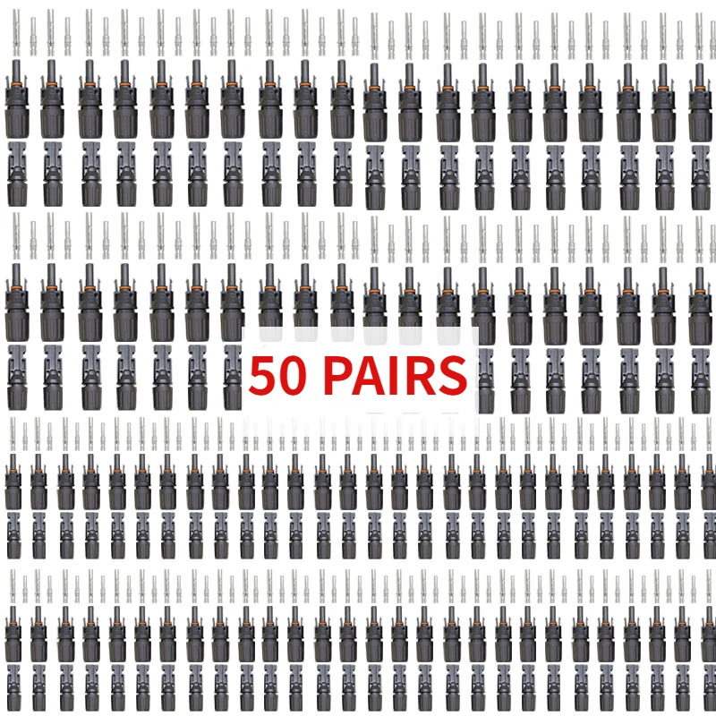 EU Warehouse 50 Pairs/Lot Male and Female PV Connector Solar Connector 30A 1000Vdc 1500Vdc IP68 Aor Solar Cable 2.5~6mm2 Connect