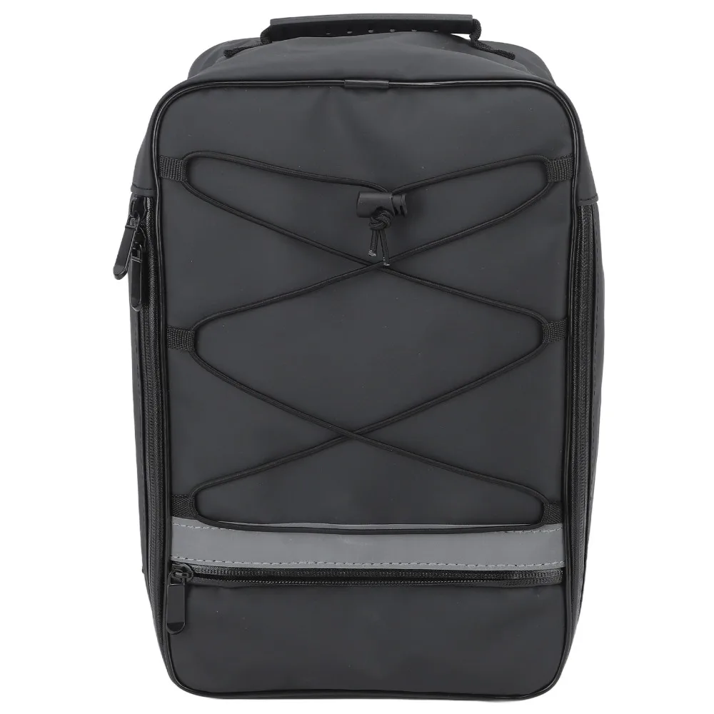 

Waterproof Bike Rack Bag with Reflective Strips Large Capacity Bicycle Saddle Bag PU Leather Easy To Attach Bike Saddle Bag