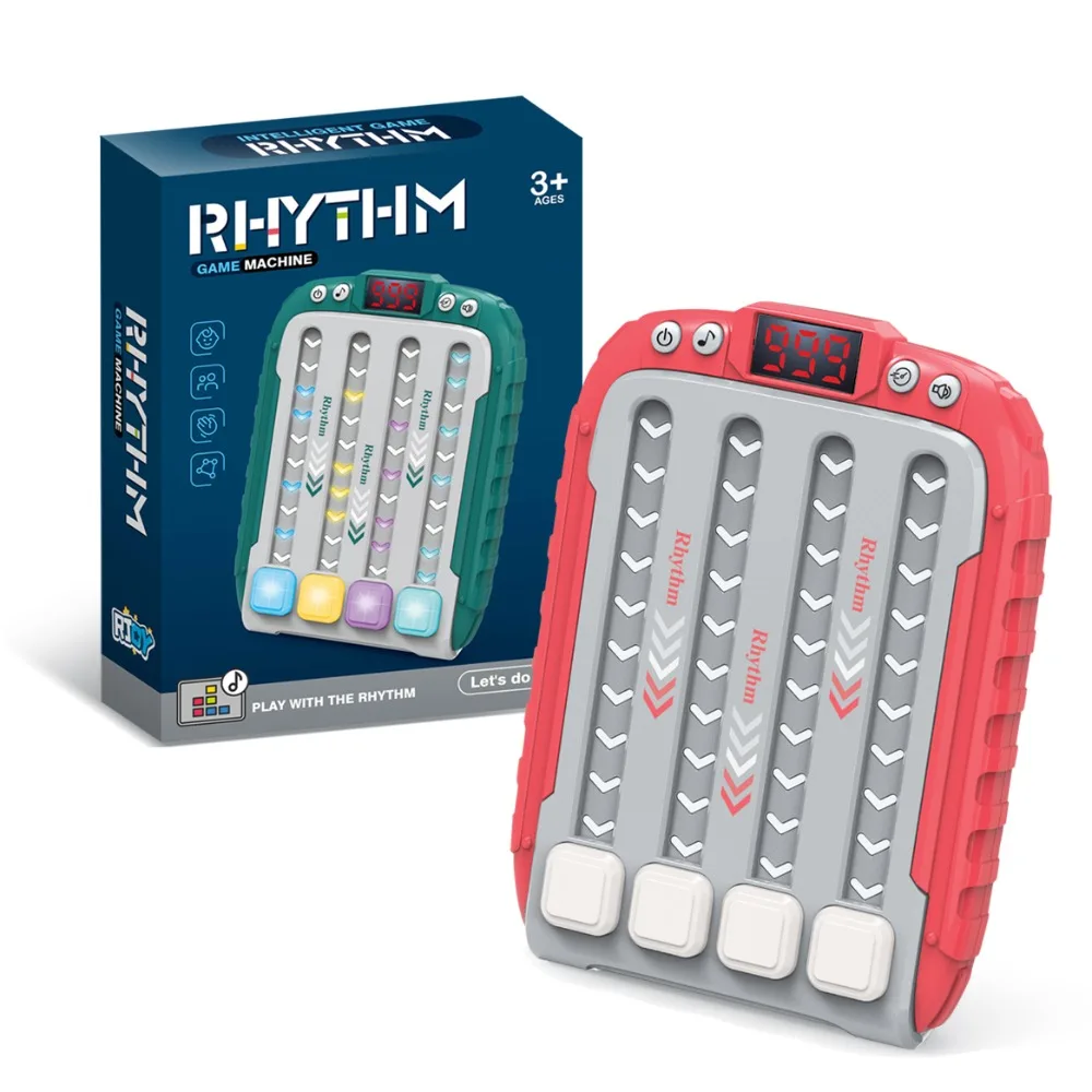 New Plastic Musical Rhythm Toys Red Green Blue Montessori Lighting Music Quick Push Button Pockets Travel Toy