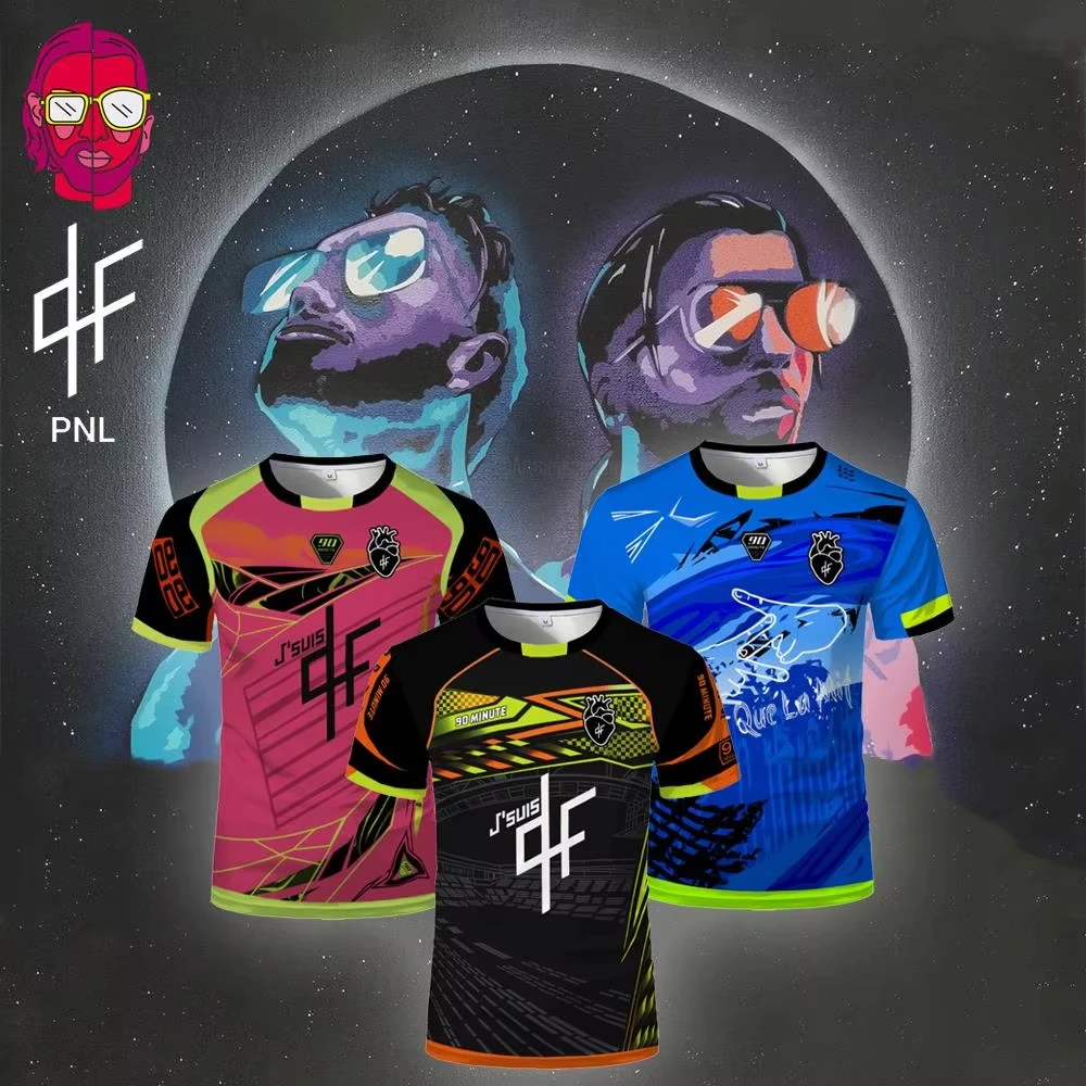 

PNL Maillots 90Minute Jersey Printed Breathable Football Training T-shirt Men's And Women's Trendy Short-sleeved Crew Neck Tees