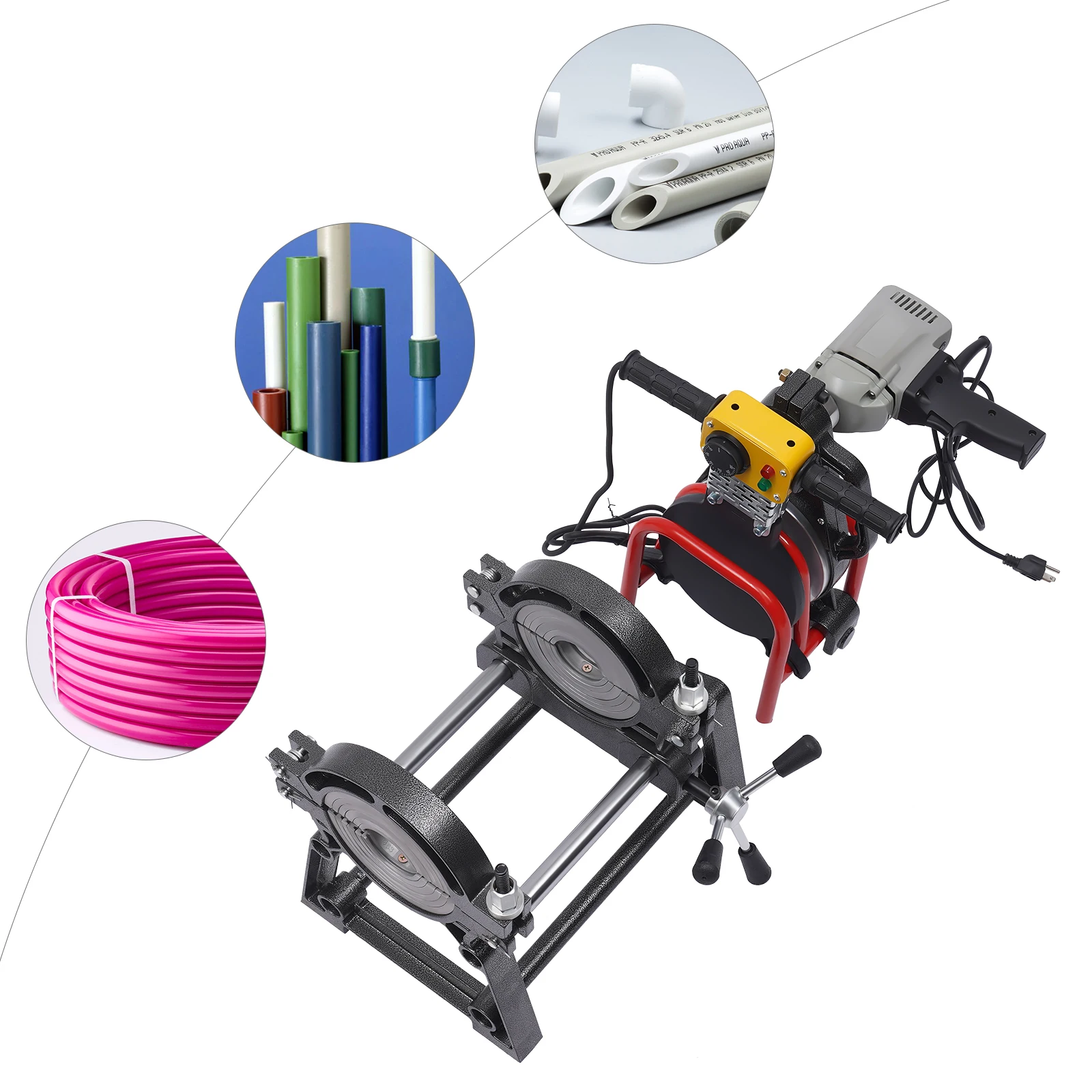 Manually Operated Button Fusion Welding Machine 2-Ring Single Column Pipeline Welding Butt Welding Machine 1.5Kw/110V