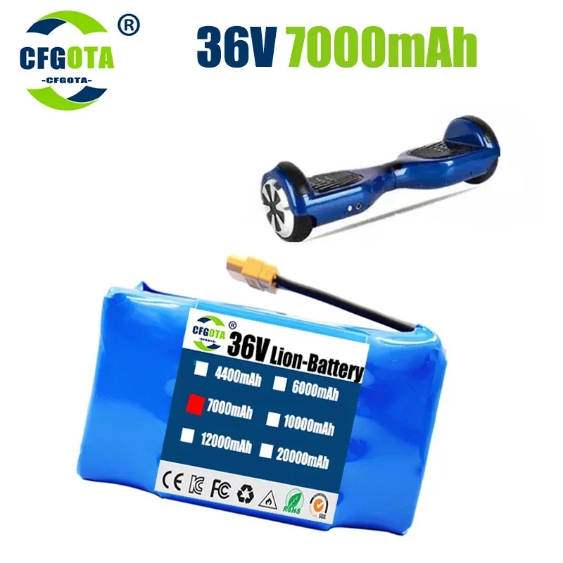 Hoverboard de 36V y 7Ah, batería recargable de iones de litio, celda de iones de litio para patinete eléctrico, monociclo