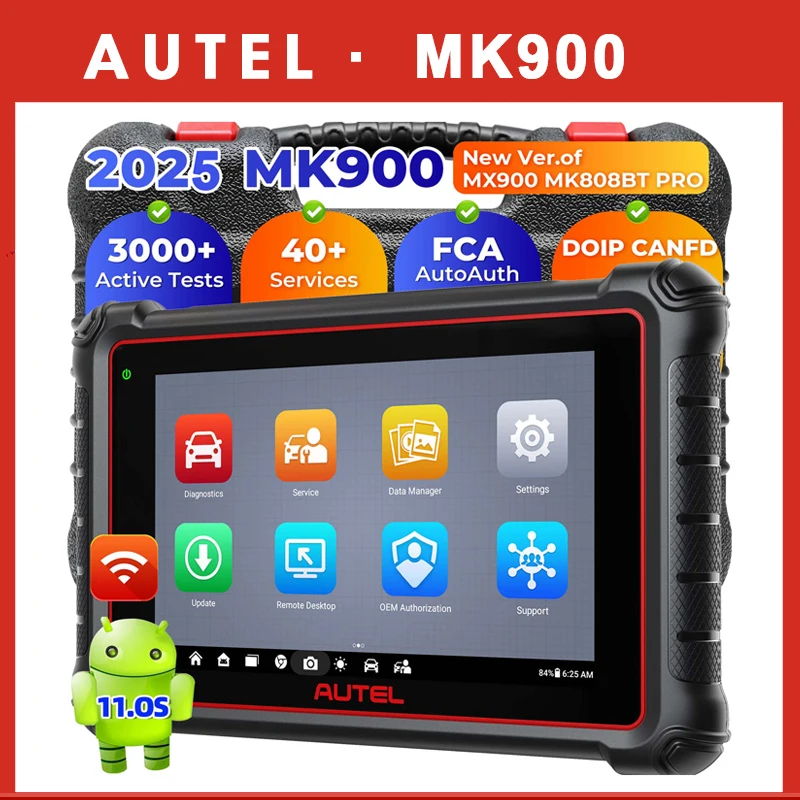 

Autel MaxiCOM MK900 Диагностический сканер DoIP CAN FD Инструмент сканирования Двунаправленное управление 40+ Сервисные функции Обновление MK808BT PRO