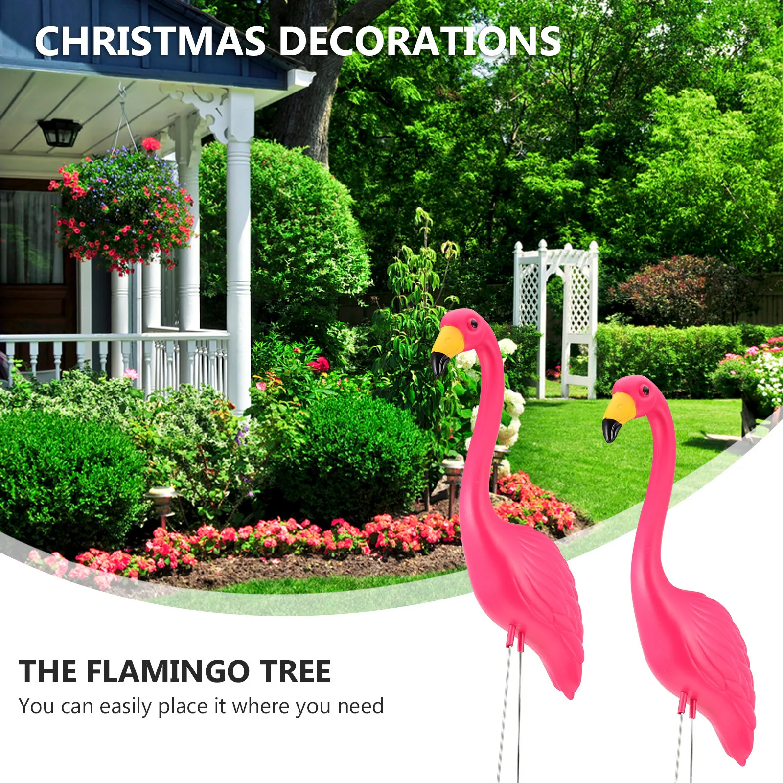 2 قطعة حديقة فلامنغو حصة الوردي دائم ساحة ديكور تمثال واقعي لحديقة الفناء الخلفي فلامنغو حصة حديقة الديكور