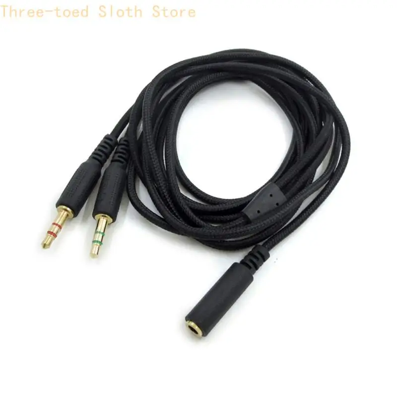 Verbessertes 3,5-mm-Nylonkabel, Buchse auf Stecker, 1 auf 2 Verlängerungskabel für Headset E74A – Detail 5
