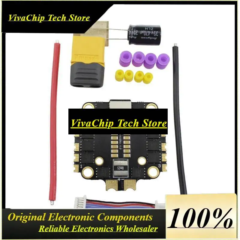VIVaSHAKRC 8B45A BLheli_32 2-6S 4in1 Brushless ESC Double Hole Support DShot150/300/600 PWM Oneshot125/42 Multshot For Drone F