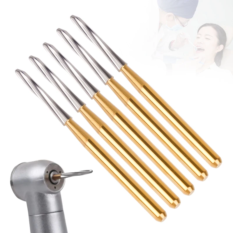 5Pcs Dental Endo-Z Carbide Burs Tungsten Steel Carbide Burs Pear Shape Bur for High Speed Handpiece Dentistry Tool
