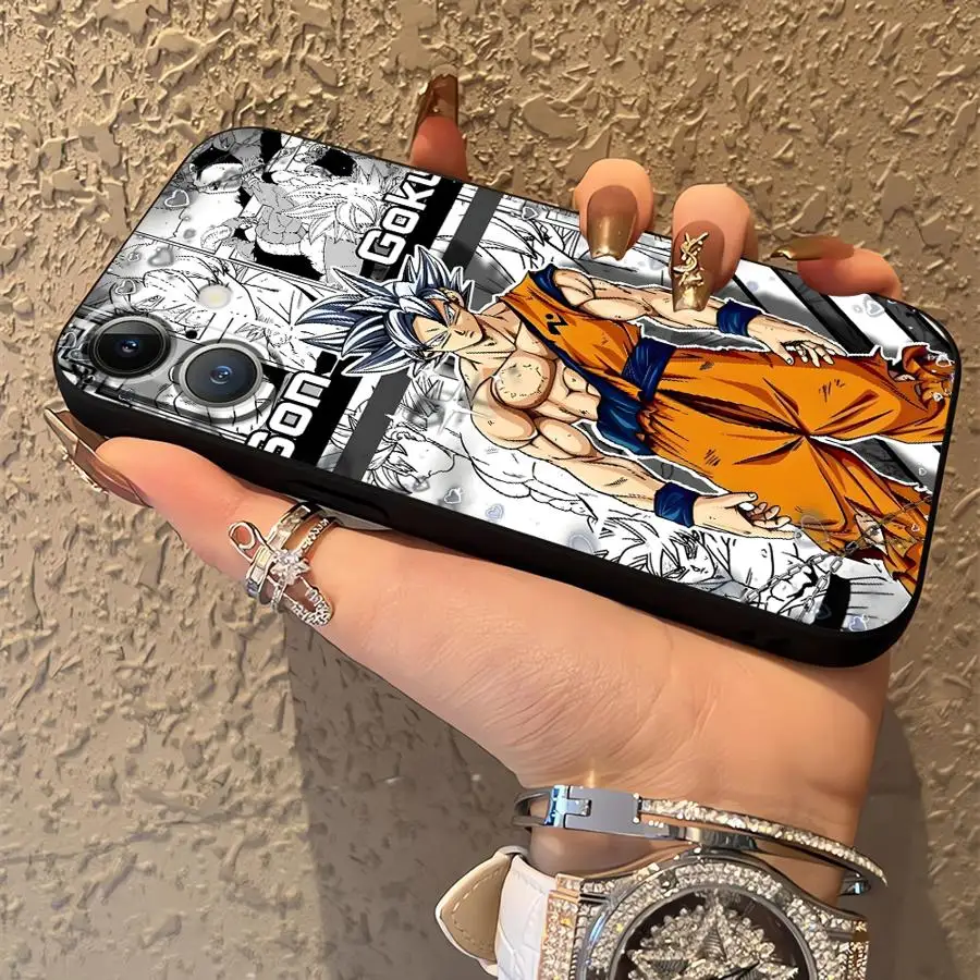 

Case for iPhone XS Max 13 12 11 17 Pro Max 15 16 14 Plus XR 17Air 7 8 Black Soft Phone Cover Dragon Ball Comics Goku