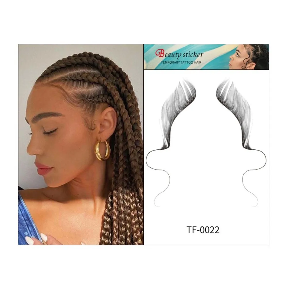 Realistic Waterproof Hair Edges Temporary Tattoos Disposable DIY Hairline Stickers Long Lasting Bangs Stickers Facial Art