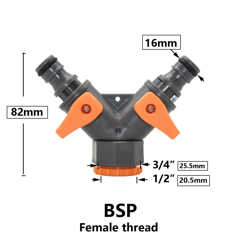 2/4-weg Garten Tippen Weibliche 1/2 3/4 1 Zoll Gewinde Y Bewässerung Ventil Wasser Splitter Garten Schlauch Schnell Anschluss 5/8 \