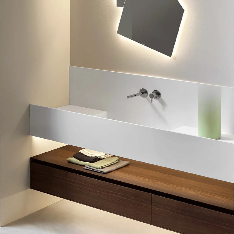 Bathroom high luxury artificial stone bathroom cabinet combination solid wood paint washbasin hand washbasin