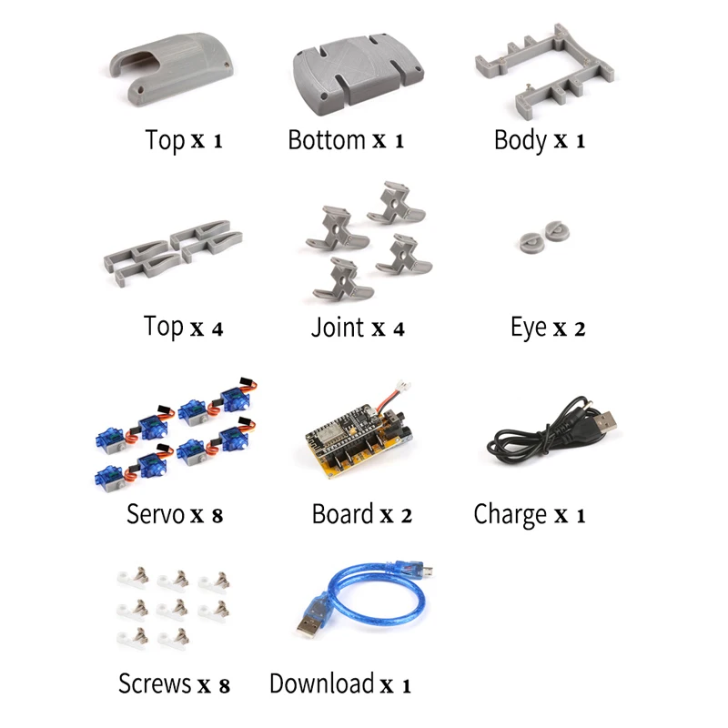 Imagem -06 - Robô Aranha Quadrúpede para Crianças Nodemcu Open Source Nodemcu Project Stem Kits Esp8266