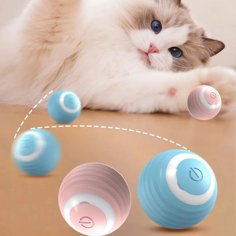 Cat Toy Electric Interactive Toy Ball Automatic Rotation Jumping Ball USB Charging Cat Toy Pet Entertainment Self Fun Toy Ball