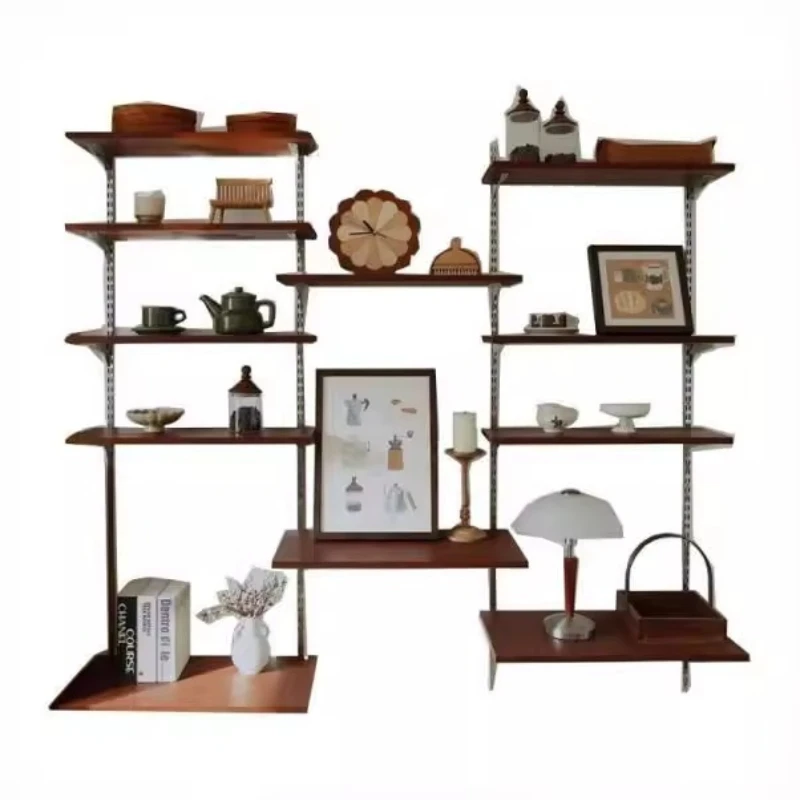 

Track Bookshelf Simple Multi-layer Display Shelf Adjustable Wall-mounted Display Shelf Medium Ancient Wall Shelf