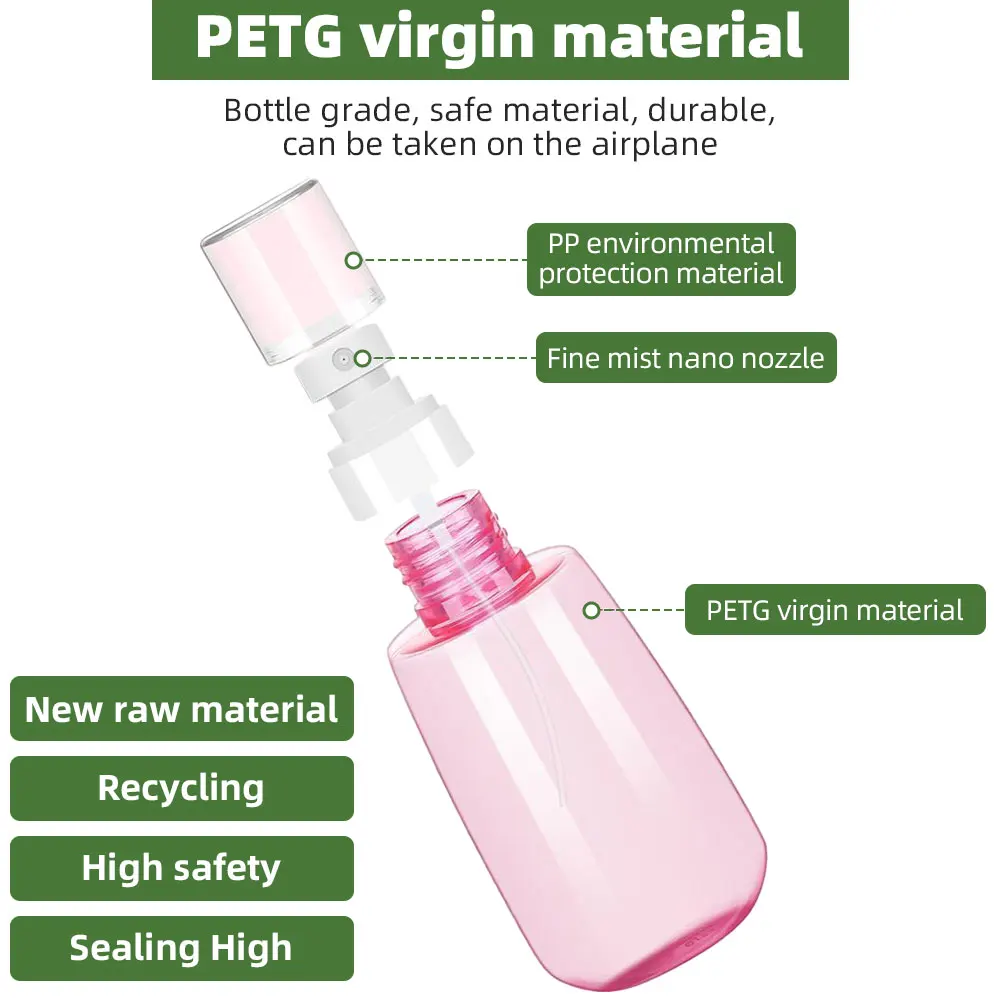 Flacone Spray da 30/60/100ml flacone diviso flaconi da viaggio riutilizzabili con coperchi per contenitori cosmetici per imballaggio di liquidi alcolici